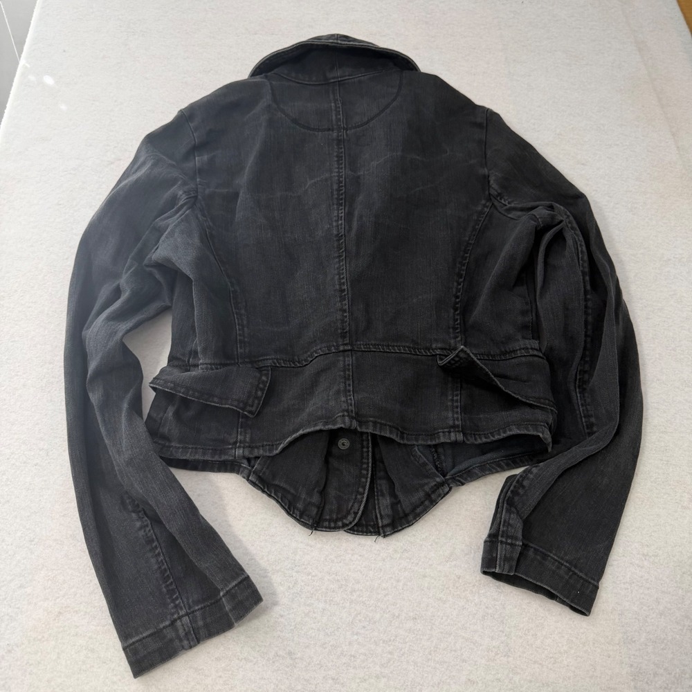 Converse One Star Black Denim Military Jacket Shawl Collar Women Med VN1181300 - Picture 5 of 7